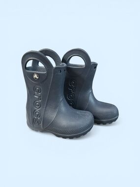 CROCS Kids' Navy Blue Handle Rain Boots Toddler size 7